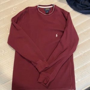 Maroon Ralph Lauren full sleeve thick t shirt